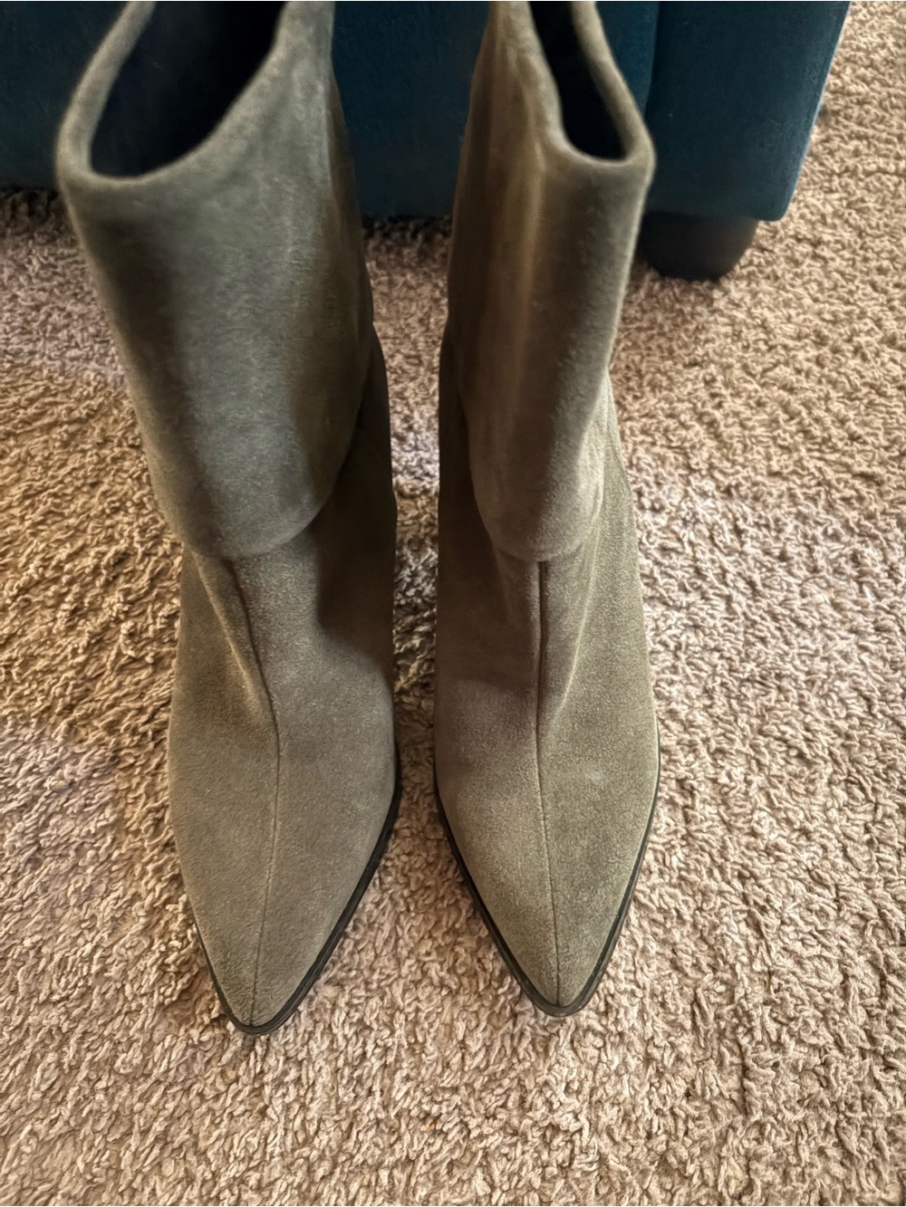 DKNY Olive Suede Pointed-Toe Ankle Boots